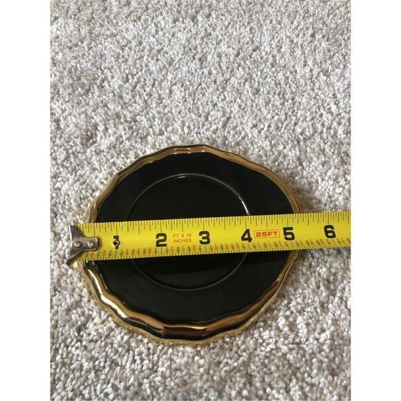 Sembol Pure Bone Porcelain Four Piece Set Black and Gold Cup and Plate - Picture 5 of 15